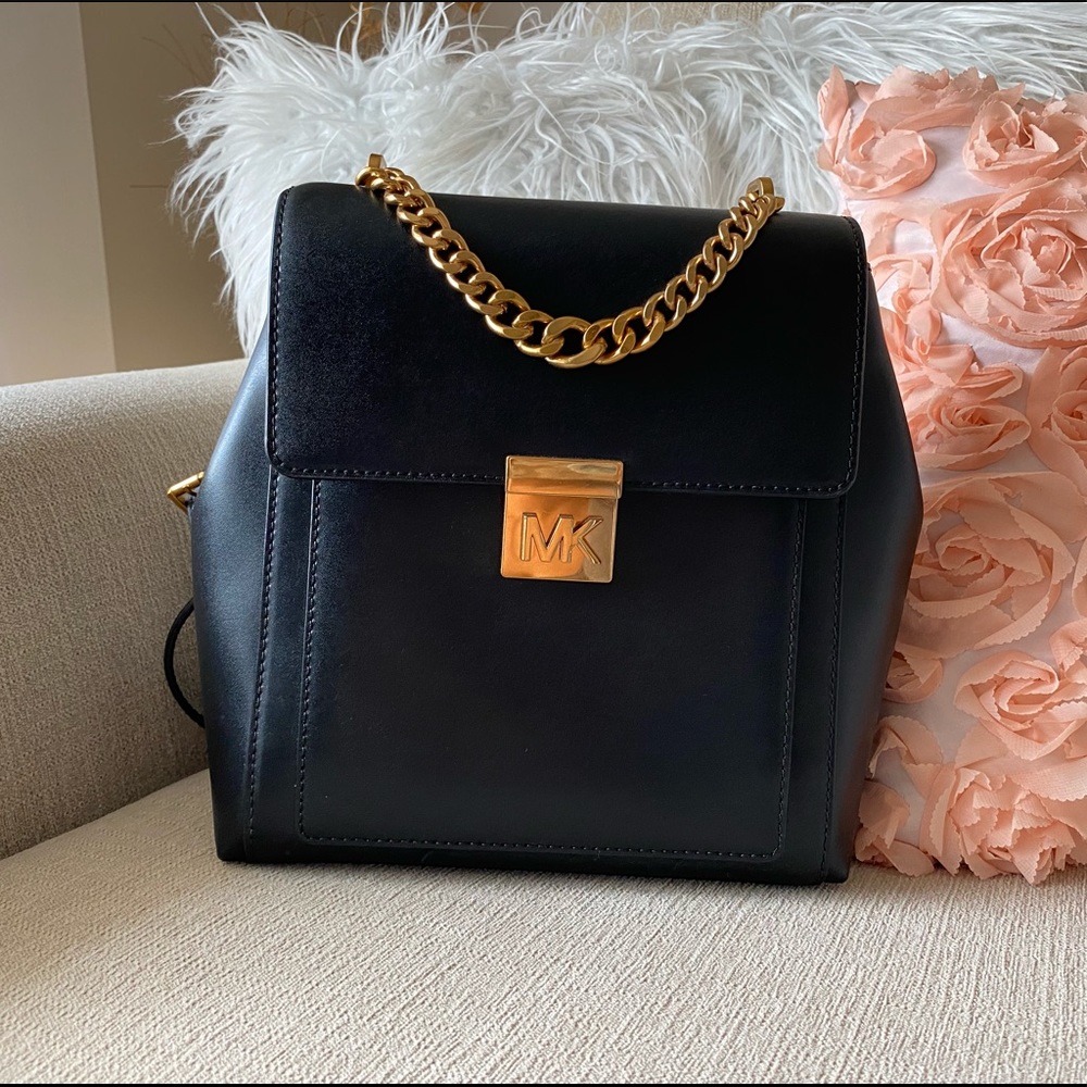 Michael Kors Mindy Smooth Leather Flap Backpack